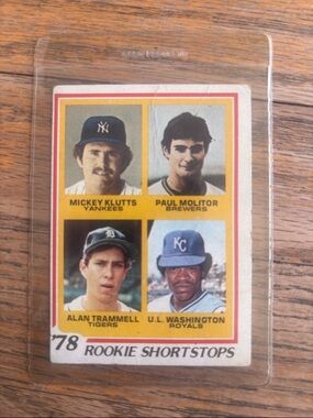 1978 Topps #707 Rookie Shortstops Paul Molitor Alan Trammell HOF RC
